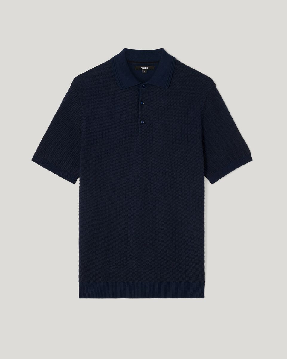 Fashion Polo Knit, Navy, hi-res